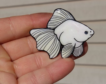 Fancy Goldfish Magnet: great gift for Goldfish lovers for locker fridge or  goldfish loss memorial