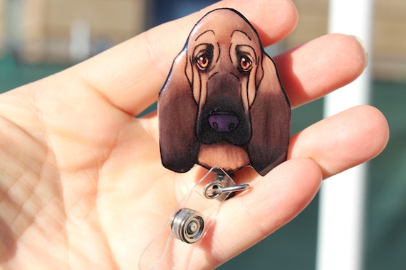 Bloodhound Badge Reel Id Holder: Retractable Gift for Nurses, Cnas