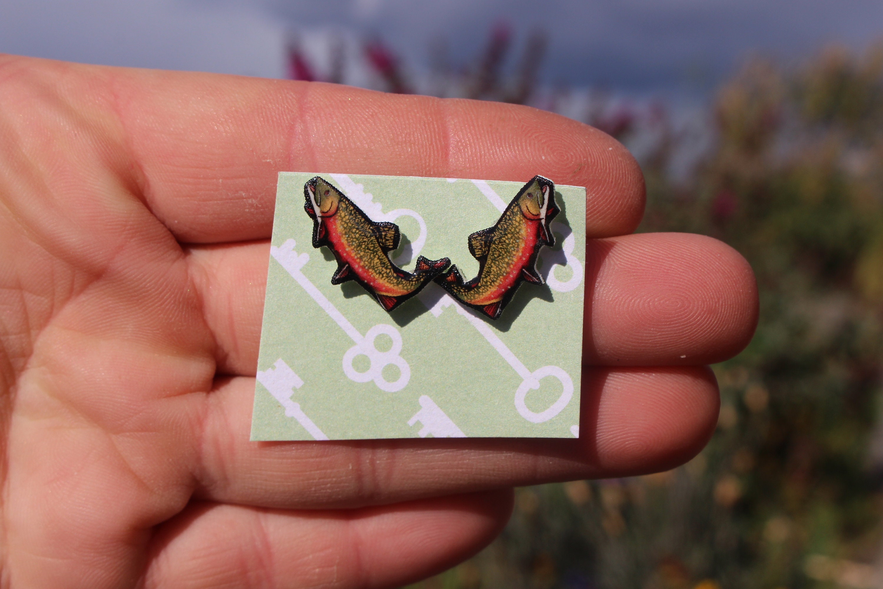 Brook Trout Stud Earrings Gift for Fish Lover Vet Tech Etsy