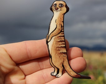Meerkat Magnet: gift for Meerkat lovers, zookeepers, vet techs, veterinarians cute african animal magnets for locker or fridge