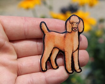 Pewter Standard Poodle Dog Lapel Pin or Poodle Fridge Magnet Made in USA D142 