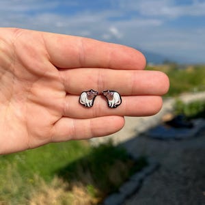 Hooded Rat stud Earrings: gift for rat lovers, teacher, vet tech, zookeeper Cute animal earrings with stainless steel posts