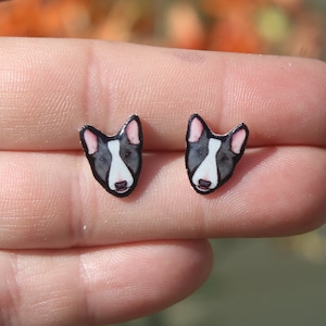 Bull Terrier Stud Earrings: Gift for dog animal lovers, vet techs, veterinarians, zookeeper's cute earrings with Stainless Steel Posts