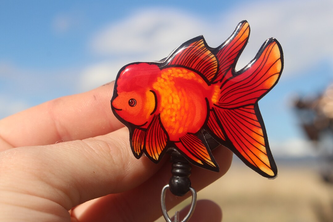 Fancy Goldfish Badge Reel ID Holder Gift for Fish Lover Etsy