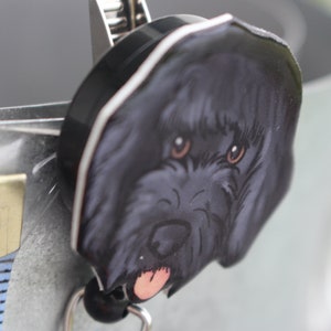 Black Goldendoodle Badge Reel: ID holder Dog lovers Gift for Nurses HCA's CNA's Housekeepers or veterinarian's Retractable swivel clip image 7