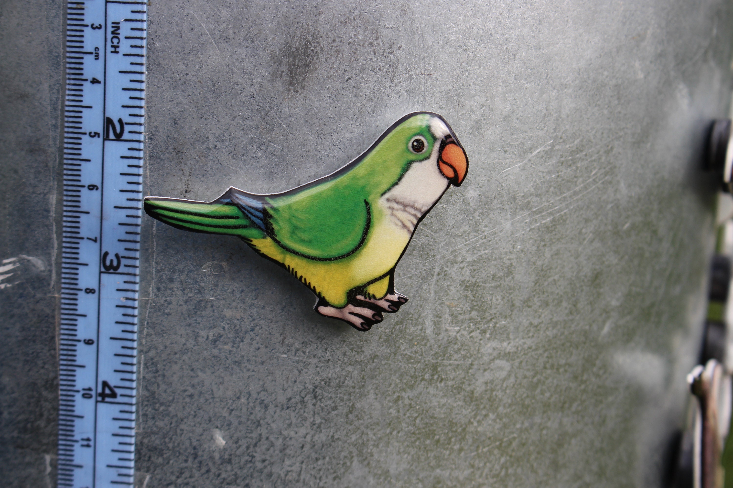 Parrot - Handmade Fabart Wooden Magnet 54