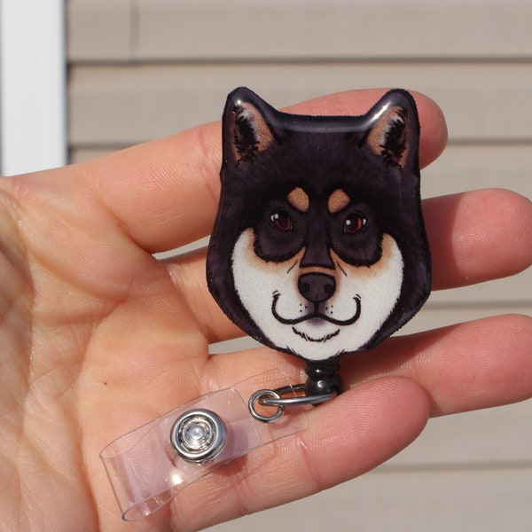 Shiba Inu Badge Reel ID holder CNA HCA Housekeeping veterinarian Nurse  Shiba Inu lover loss memorial dog badge reels