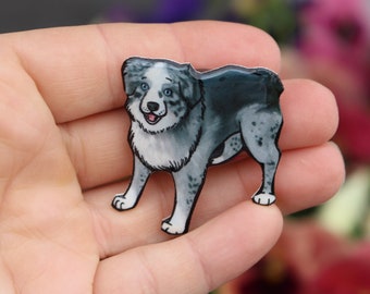 Australian Shepherd magnet for  locker or fridge: Great gift for dog lovers Aussie dog magnet shepherd art aussie loss memorial