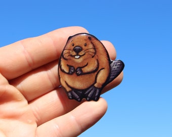 Beaver Magnet: Gift for Beaver lover, vet tech, veterinarian, zookeeper cute animal magnets for locker and fridge