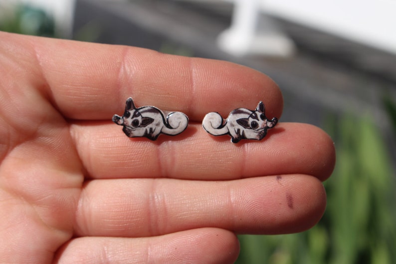 Sugar Glider Earrings : great gift for gilder lovers stainless steel posts sugar glider memorial loss image 2