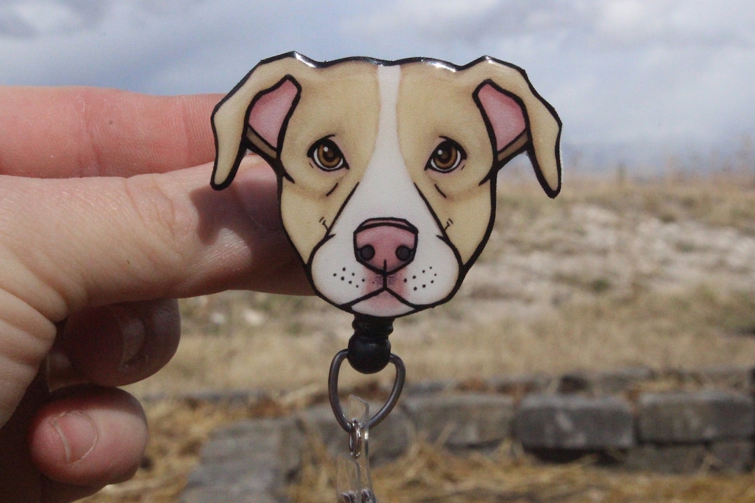 Pit Bull Badge Reel Id Holder: Gift for Pitbull Lovers,teachers, Nurses,  Vet Techs Dog Lovers Dog Animal Badge Reels 