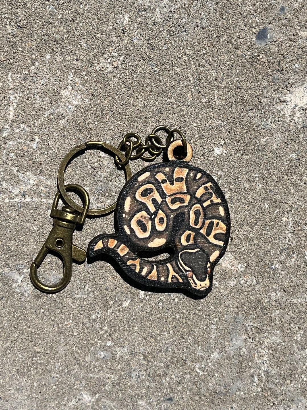 Wood Ball Python Keychain: Gift for Snake Animal Lovers, Vet Techs ...
