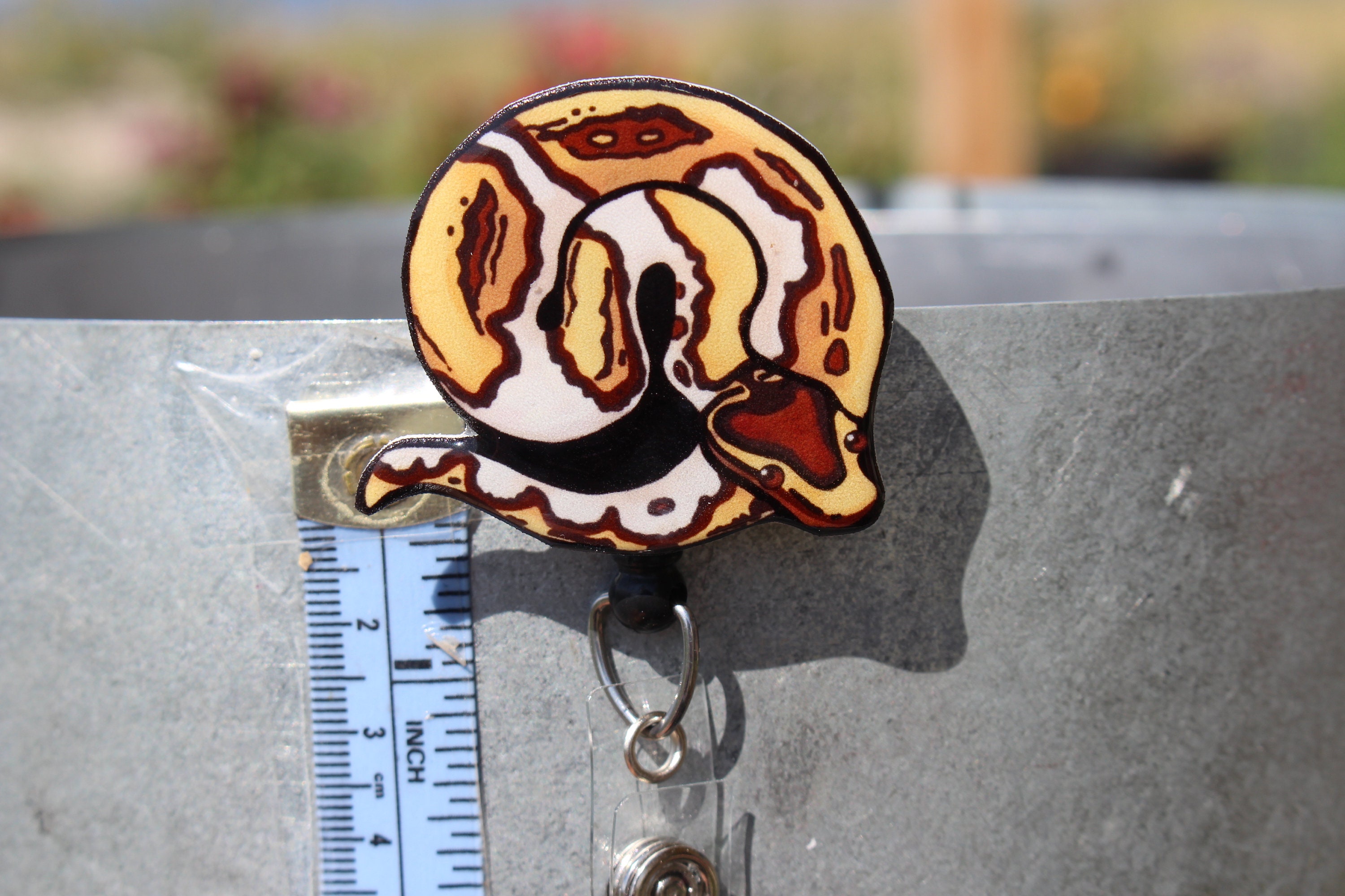 Ball Python Badge Reel ID Holder: Gift for Snake Lovers, Nurses, Vet ...