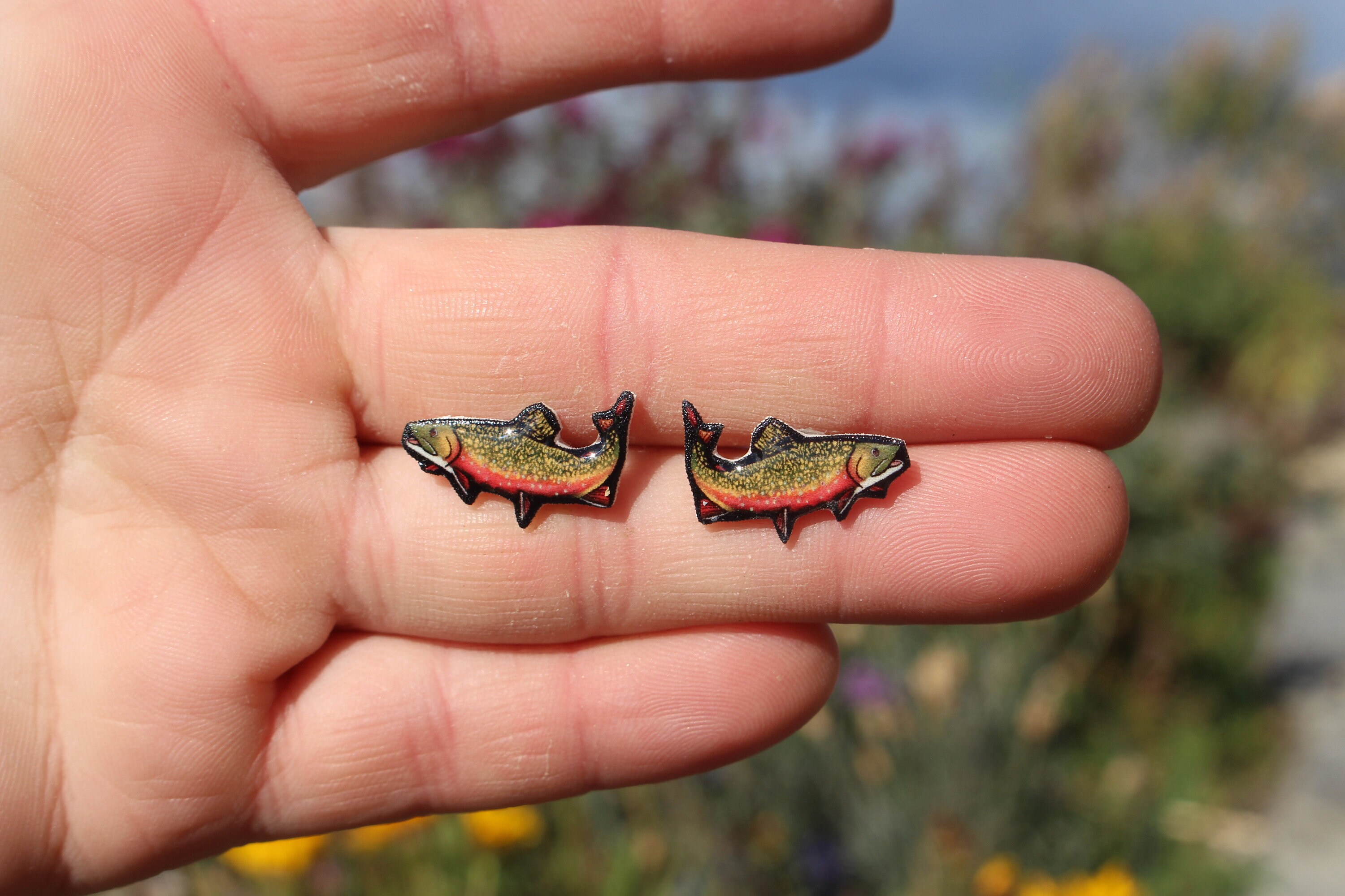 Brook Trout Stud Earrings Gift for Fish Lover Vet Tech Etsy