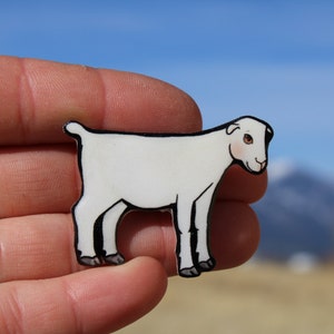 Lamancha goat magnet: Gift for Goat lovers, farmers, , , teachers vet techs cute farm animal magnets for locker or fridge