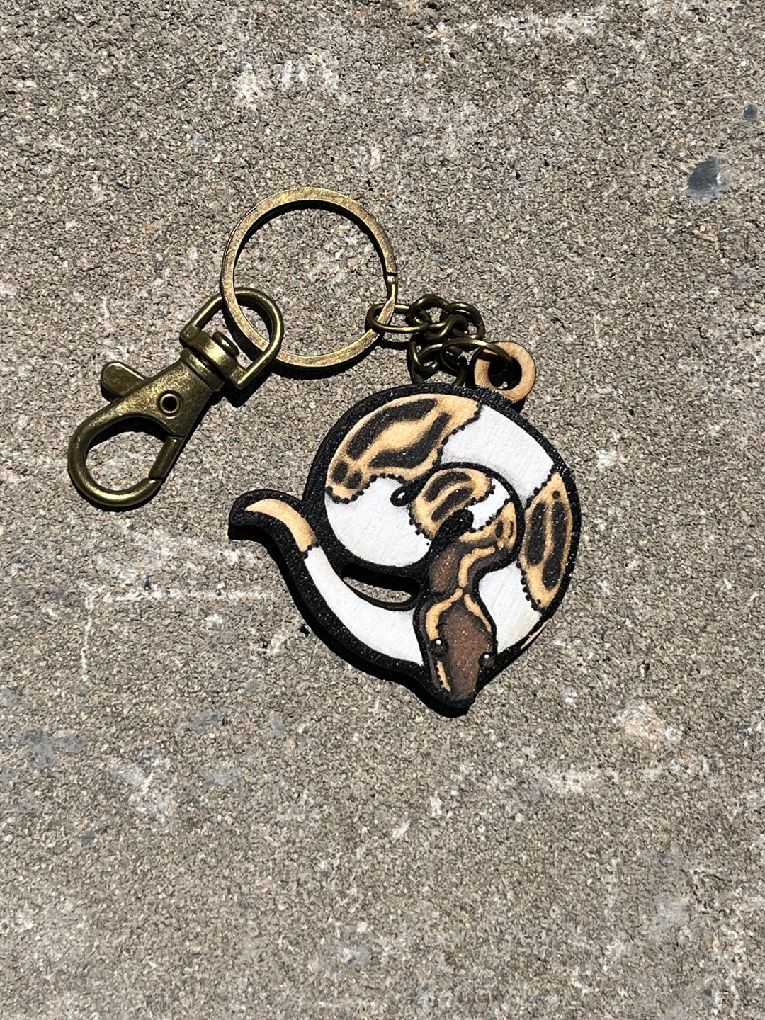 Wood Ball Python Keychain: Gift for Snake Animal Lovers, Vet Techs ...
