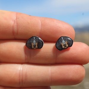 Blue tick coonhound Stud Earrings: Gift for dog lovers, vet techs, veterinarians, zookeeper's cute earrings with Stainless Steel Posts
