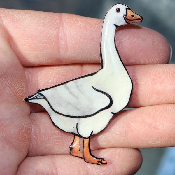 Goose Magnet: Great gift for White goose Farm lover for , locker or fridge geese memorial