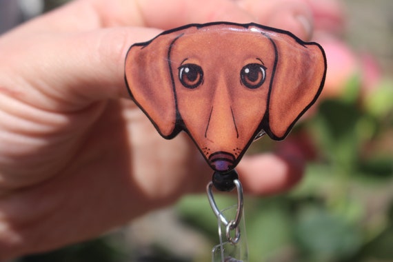 Dachshund Wiener Dog Badge Reel Id Holder: Gift for Nurses, Vet Tech,  Veterinarians, CNA HCA Dog Lover Gift Dog Badge Reels 