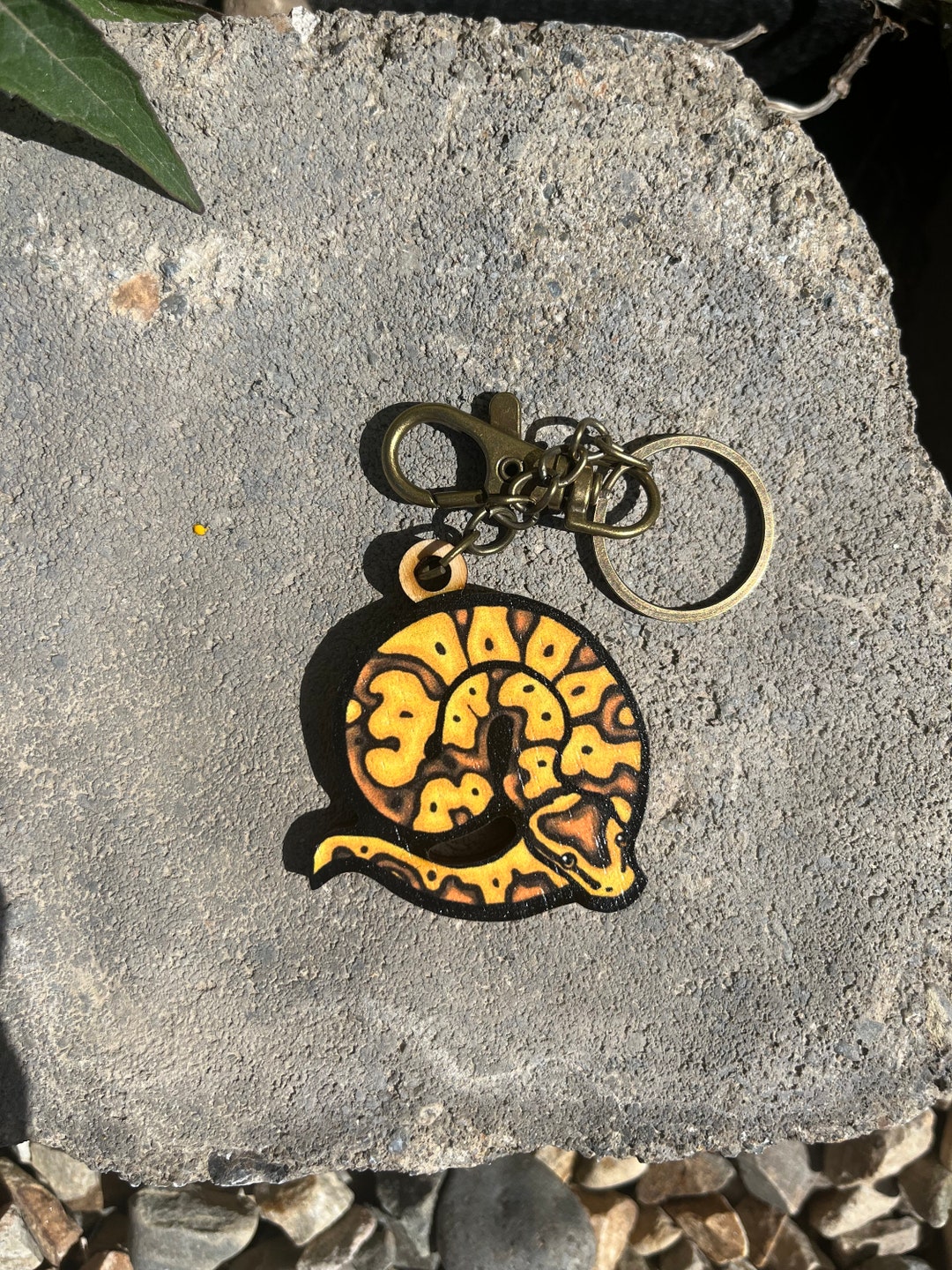 Wood Ball Python Keychain: Gift for Snake Animal Lovers, Vet Techs ...