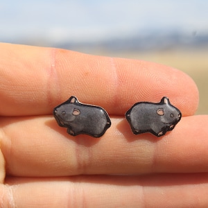 Hamster Stud Earrings: Gift for Hammy animal lovers, vet techs, veterinarians, zookeeper's cute earrings with Stainless Steel Posts