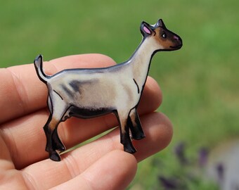 Alpine Goat Magnet: Gift for goat lovers or goat loss memorial Cute farm animal magnets for locker or fridge