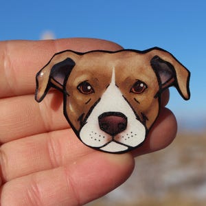 Pitbull Magnet: Gift for pit bull lovers, teachers, vet techs, veterinarians, dog loss memorial cute animal magnets for locker or fridge