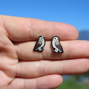Barn Owl Stud Earrings: Gift for bird animal lovers, vet techs, veterinarians, zookeeper's cute earrings with Stainless Steel Posts Jewelery