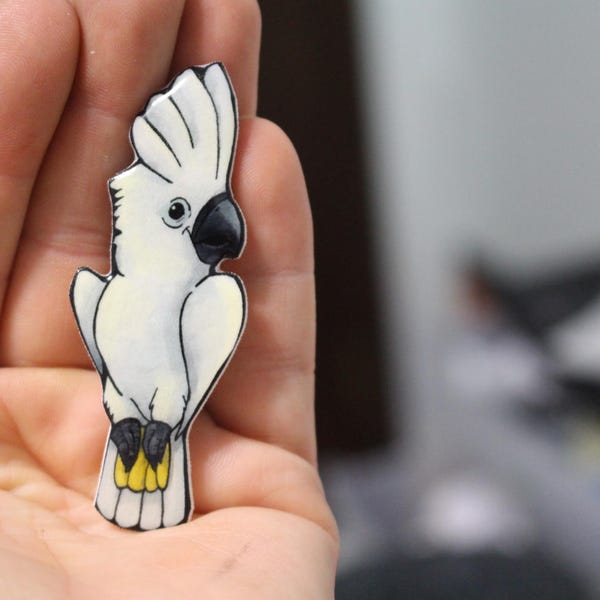 Umbrella Cockatoo Magnet Gift for Bird lover for Locker  or Fridge Cockatoo loss memorial