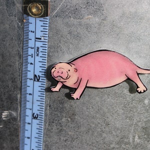 Naked Mole Rat Magnet: Gift for Rat lovers or Rat loss memorial Cute rat art animal magnets for locker or fridge image 3