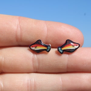 Naoko Fairy Wrasse Earring Studs: Gift for fish lovers, vet techs, veterinarians, zookeeper's cute earrings with Stainless Steel Posts
