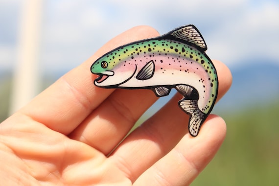 Rainbow Trout Magnet: Gift for Fishing Man or Women, Dad, Vet Tech