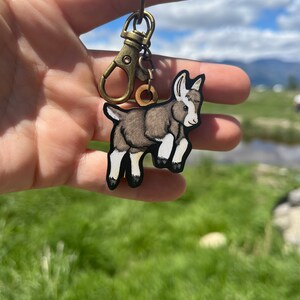 Wood Toggenburg Goat Keychain: Gift for Farm Animal Lovers, Vet Techs ...