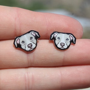 Pit Bull Stud Earrings: Gift for Pitbull dog animal lovers, vet techs, veterinarians, zookeeper's cute earrings with Stainless Steel Posts
