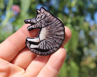 Tabby Cat Magnet: gift for tabby cat lovers , vet techs, veternarians zookeepers cute cat magnets for locker or fridge