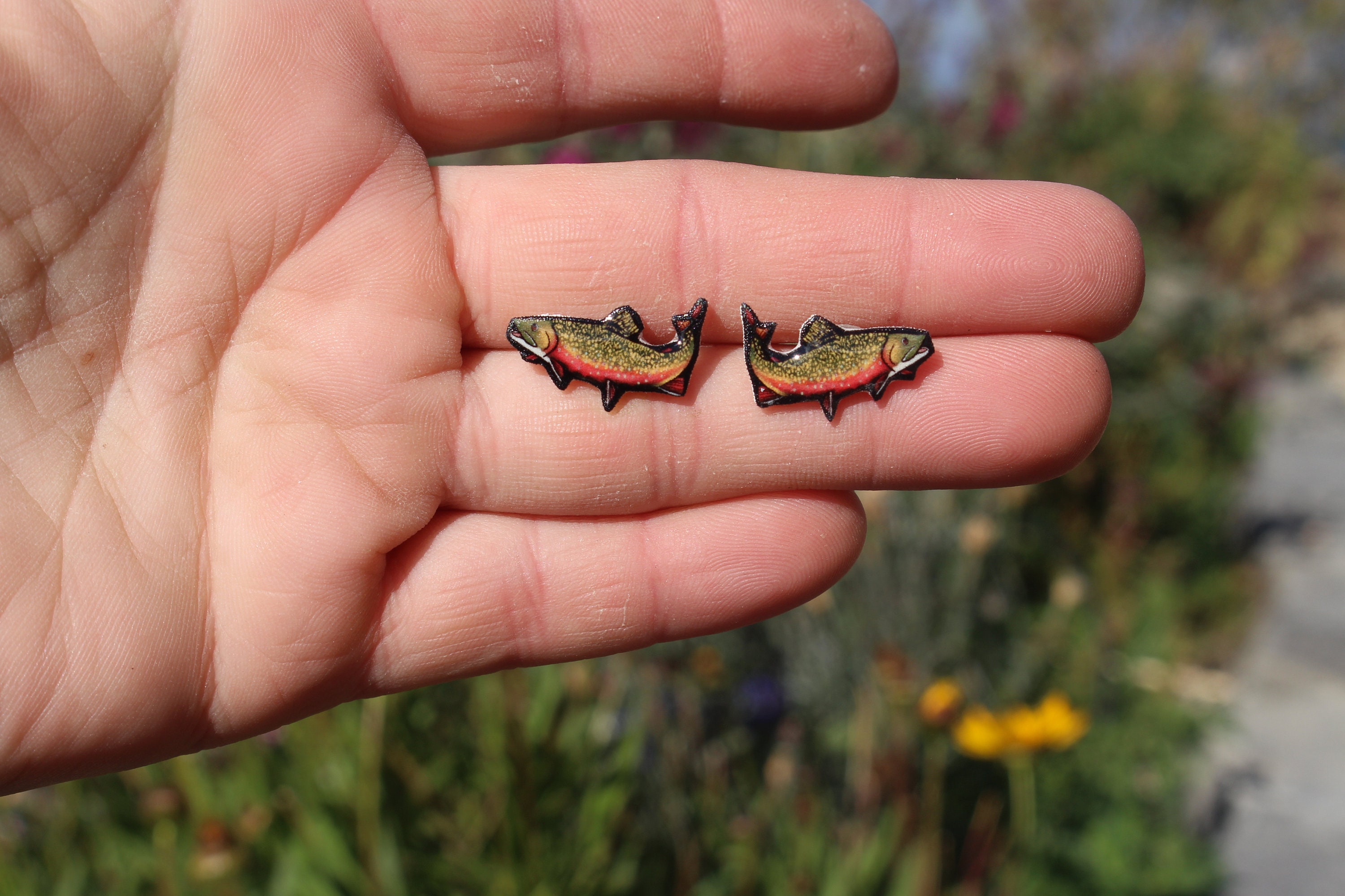 Brook Trout Stud Earrings Gift for Fish Lover Vet Tech Etsy