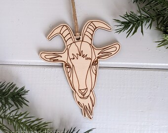 Goat Christmas Ornament - Goat Lover Gift, Midwest Farm, Hobby Farm Gift, Our Herd Family, Barnyard Rustic Farmhouse Decor