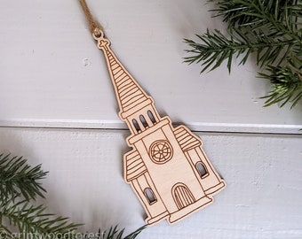 Church Christmas Ornament - Christian Ornament Religious God Jesus is The Reason for the Season Wooden Laser Cut Line Art Ornament Gift