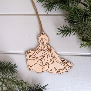 Jesus Praying in the Garden Christmas Ornament - Christian Religious God The Reason for the Season Wooden Laser Cut Ornament Gift