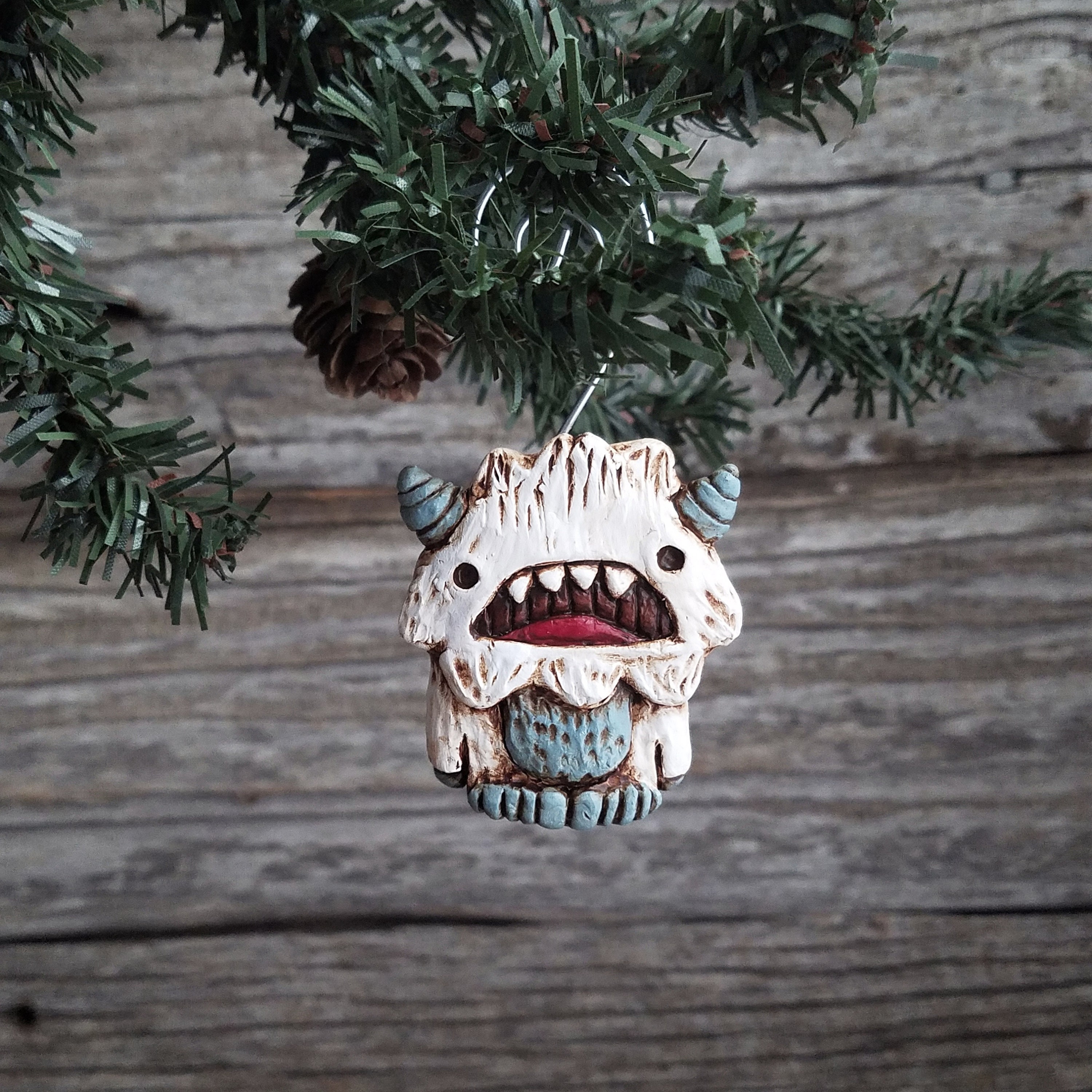 Abominable Snowman Ornament Yeti Christmas Ornament Etsy