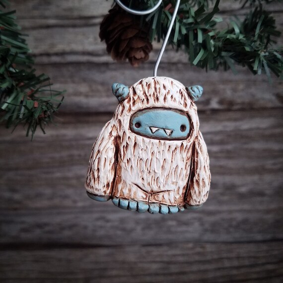 Abominable Snowman Ornament Yeti Ornament Humanoid Sasquatch Etsy
