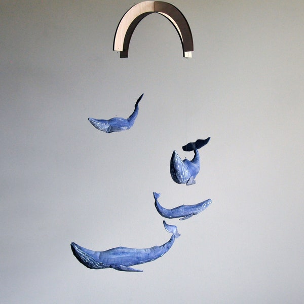 Moderne Blauwal mobile Kunst - Anhang ausgesetzt handgemachte Original Handys für Baby-Zimmer und Wohnzimmer - Made In Fernie, BC Kanada