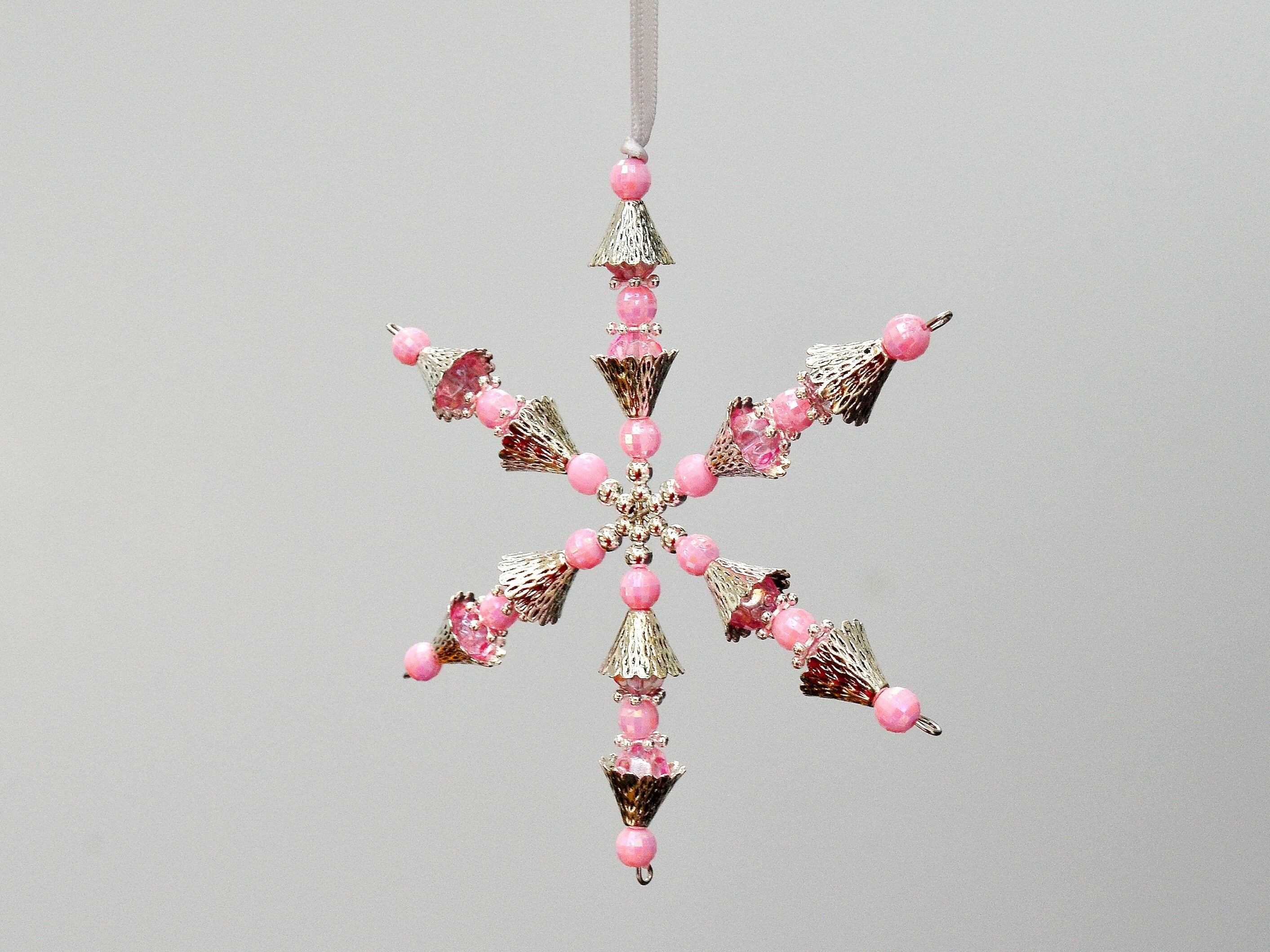 Pink and Silver Christmas Ornament Pink Decorations Etsy UK