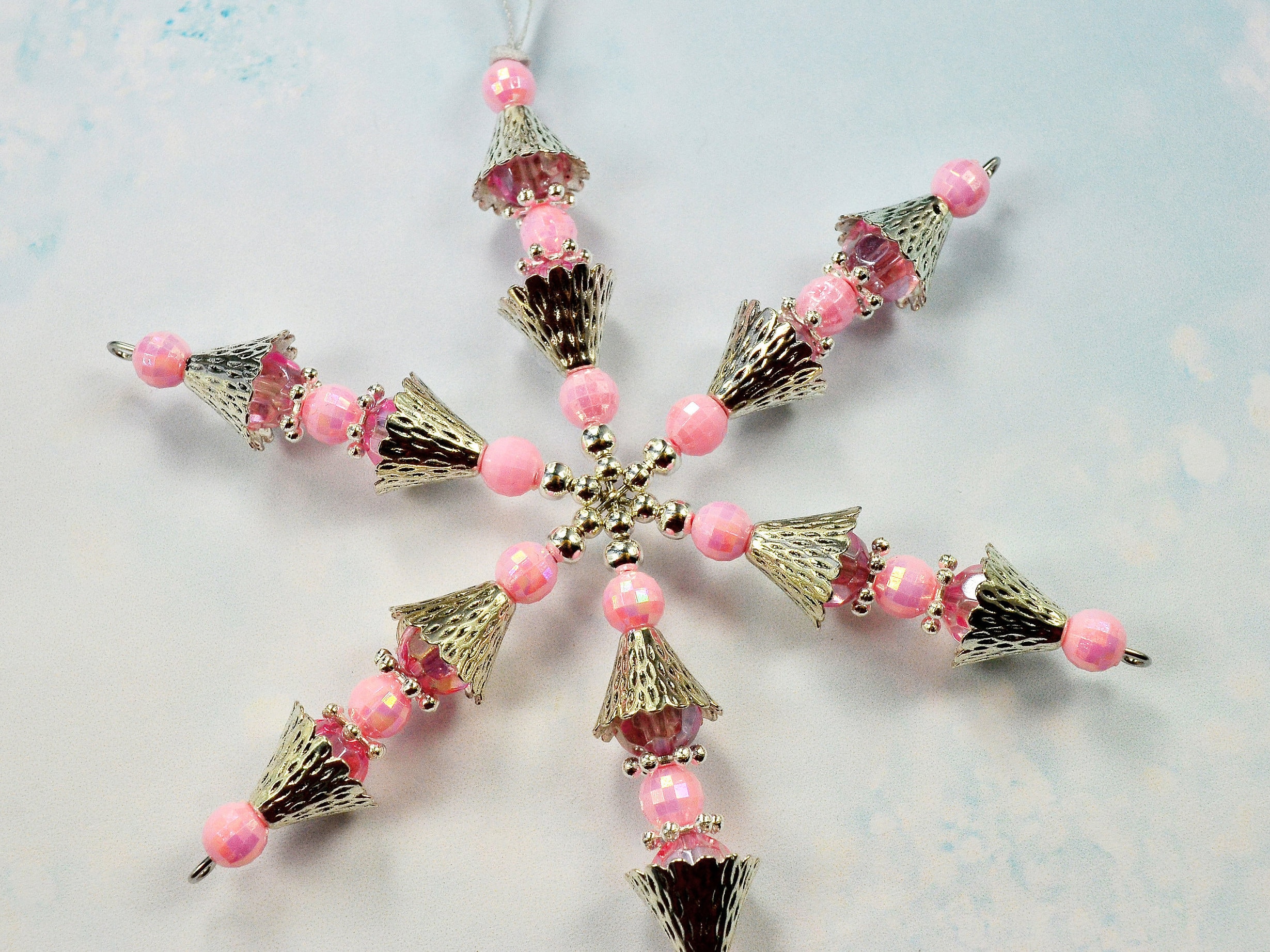 Pink and Silver Christmas Ornament Pink Decorations Etsy UK