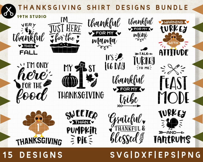 Download Thanksgiving shirt designs SVG bundle SVG for cricut | Etsy