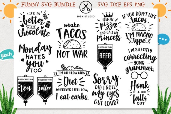 Download Funny Svg Bundle Funny Quotes Svg Designs For Cricut Etsy