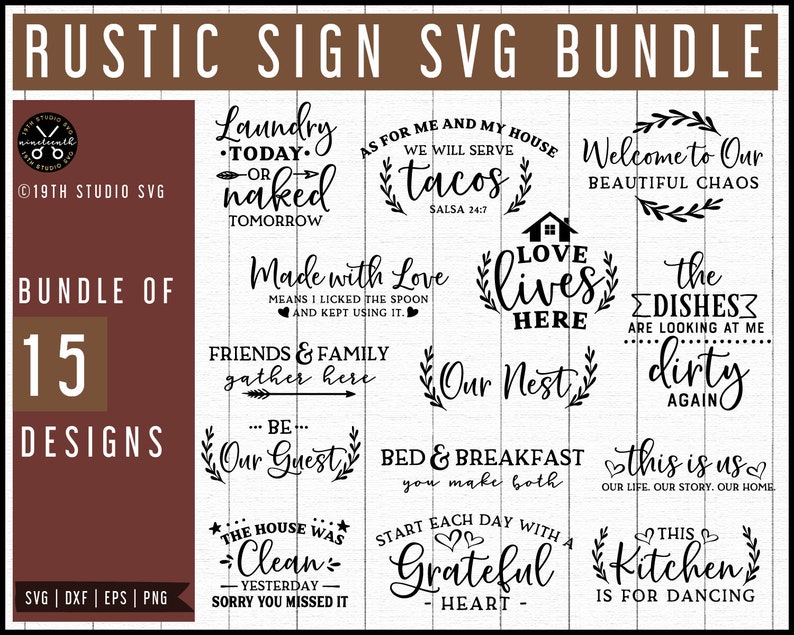 Rustic Sign SVG Bundle Wall printable SVG for cricut | Etsy