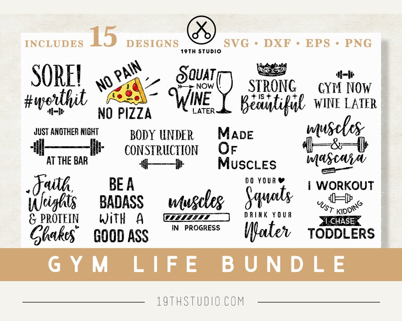 Download Gym SVG Bundle Fitness svg designs for cricut silhouette ...