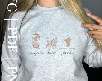 Caffeine Dogs Jesus SVG | Car Window Decal |pdf png |Minimalist Bohemian Decor Print | DIY Shirt | Cricut | Dog Mom Artwork Graphic