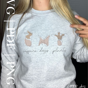 Koffein Hunde Pflanzen SVG | Auto Aufkleber |pdf png | T-Shirt | Cricut | Hunde Mama Kunstwerk Grafik